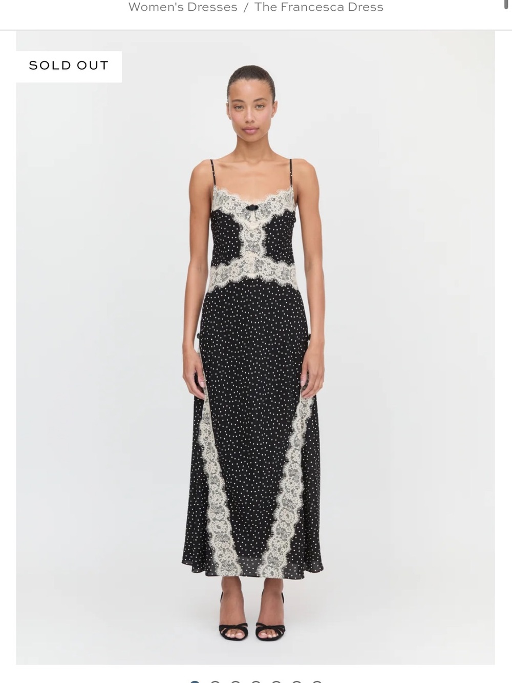 Hill House Francesca Slip Dress in Black with Ivory Lace